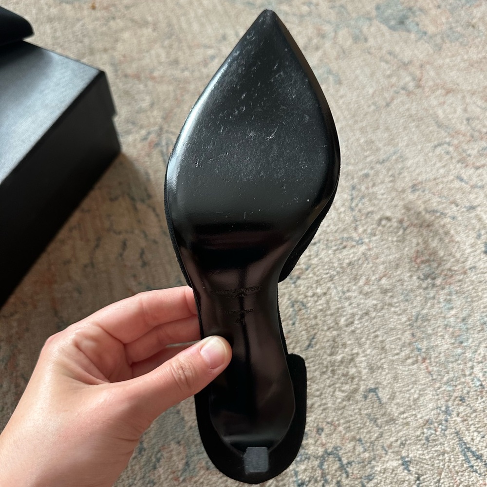 Saint Laurent Black Suede D’Orsay Pumps - Picture 4 of 8